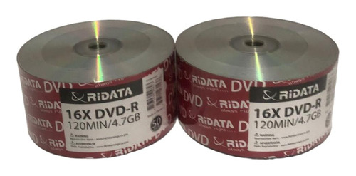 Pack 2 Campanas De Disco Ridata Dvd-r 16x 120min 4.7gb