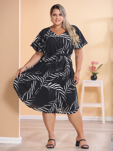 Vestido Plus Size Feminino Longo Grande Evangélica G1