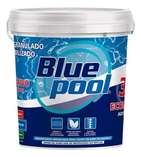 Cloro Piscina Balde 10kg Granulado Multifunção 3em1 Bluepool