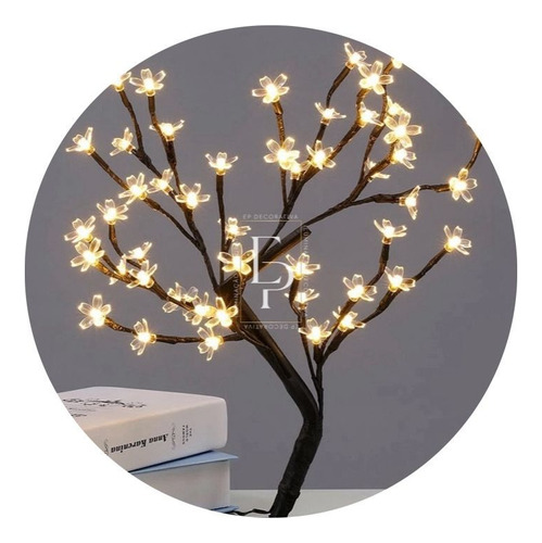 Arvore Abajur Decoração Flor Cerejeira 48 Leds Bivolt