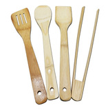 Set 4 Utensilios Mango Punta Madera Bambu Pettish Online Vc