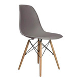 Cadeira Pe Palito  Eames Eiffel Sala De Jantar  Cinza  -moob Quantidade De Cadeiras Por Conjunto 1 Cor Do Assento Cinza-escuro Desenho Do Tecido Liso Cor Da Estrutura Da Cadeira Marrom-claro