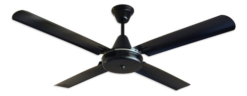 Ventilador Techo 4p Chapa Metal Negro Barral 25cm