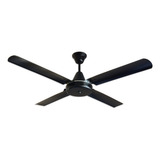 Ventilador Techo 4p Chapa Metal Negro Barral 25cm