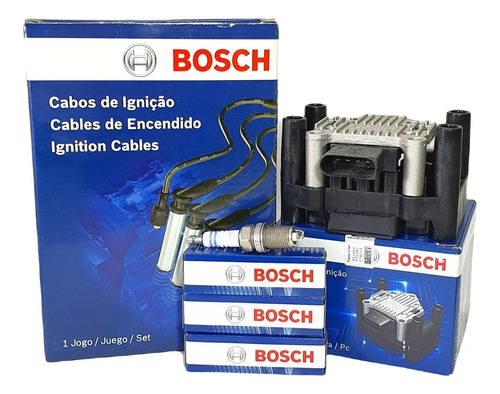 Kit Bobina+cables+bujias P/vw Gol Tre/suran/fox/voyage Bosch