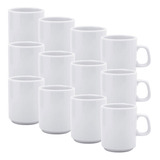 Taza Jarro Café N°1 Porcelana Blanca Verbano Línea Recta X12