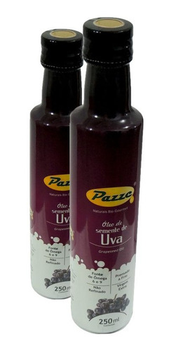 Kit 2 Óleo De Semente De Uva Extra Virgem Pazze 250ml.