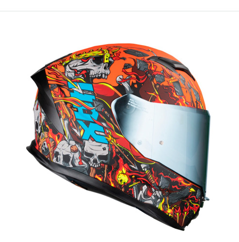 Casco Moto Hax Force Valhalla Naranja Certificado Ece2206