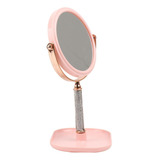 Espelho Médio Com Strass Dupla Face Para Maquiagem Espelho