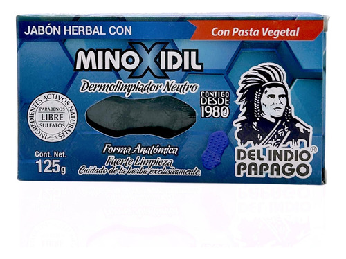 Jabón Herbal Minoxidil 125 Grs Indio Papago.