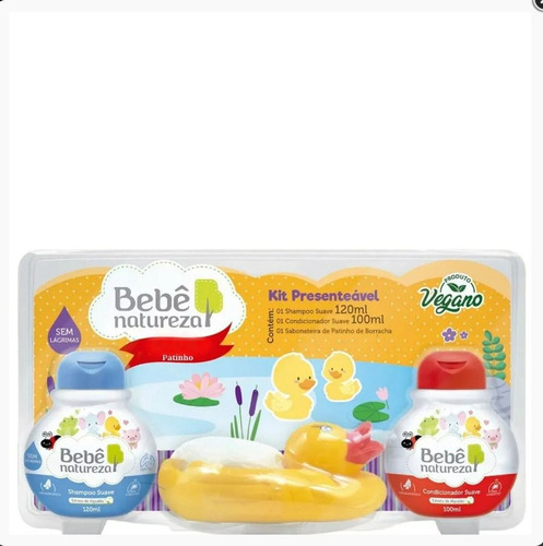  Kit Banho Bebe Natureza Suave Shampoo Cond E Sabonete