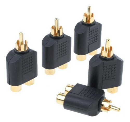 Adaptador Macho A Conector Rca Doble 44x28x13mm