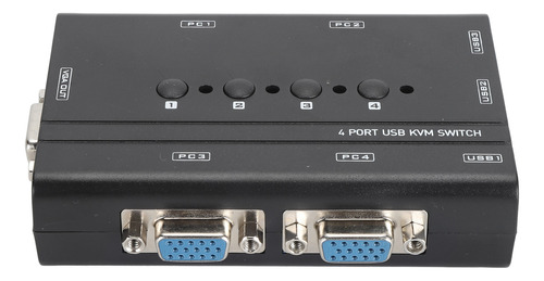 Conmutador Kvm Usb Vga De 4 Puertos Para Compartir 4 Pc 1