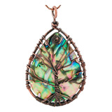 Sunyik Teardrop Rainbow Abalone Shell Colar Com Pingente De 