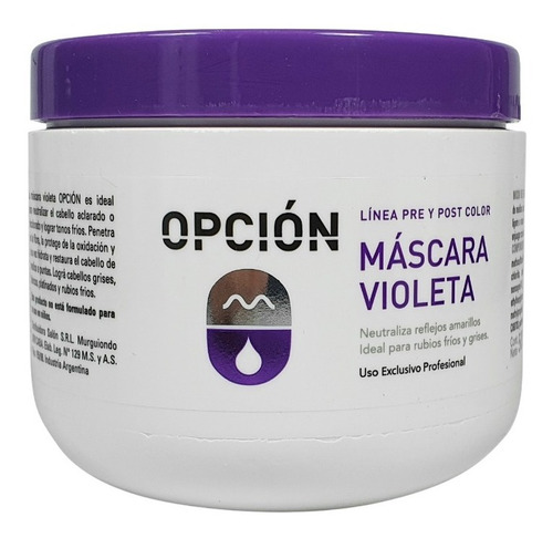 Mascara Matizadora Violeta Opcion Cabello Rubios-grises 500g