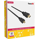 Canakit Raspberry Pi 4 - Cable Micro Hdmi (2 Unidades, 5.9 f