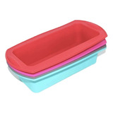 4 Moldes Rectangulares Pastel Desmontable Silicon Reposteria