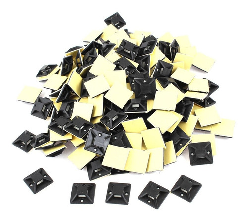 Uxcell 1000 pcs Negro Autoadhesivo Cable Tie Monte Base 20 m