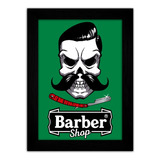 Quadro Decorativo Grande Barber Shop Barbearia Bigode Pente