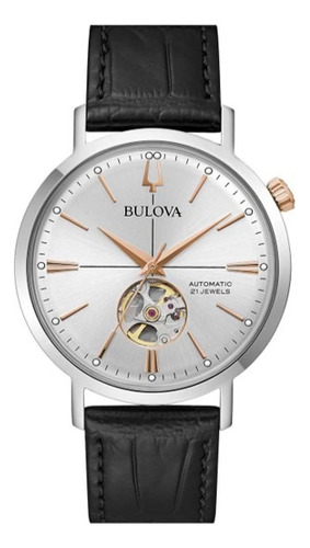 Reloj Bulova 98a289 Hombre Automático Correa Piel 