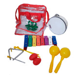 Set Percusion Infantil 5 Instrumentos + Contenedor Niños!!