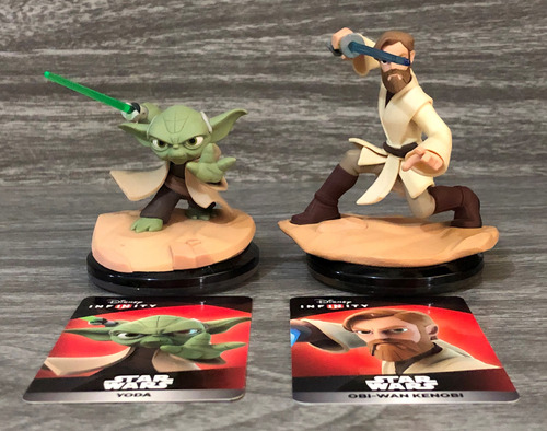 Disney Infinity 3.0 Yoda E Obi Wan Kenobi Light Fx + 2 Card.