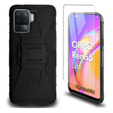 Funda Protector P/ Oppo Reno5 Lite, Uso Rudo Con Clip + Mica