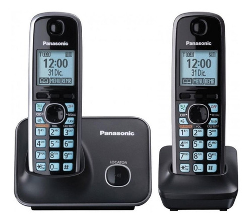 Teléfono Doble Inalámbrico Panasonic Kx-tg4112meb, Negro