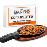 Sartén De Hierro Fundido Y Base De Madera Para Hacer Fajitas