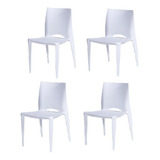 Kit X 4 Silla Zoé Para Sala Comedor Jardín Color De La Estructura De La Silla Blanco