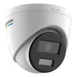 Cámara Domo Ip Hikvision Colorvu 2mp Ip67 Luz Blanca 30m Color Blanco