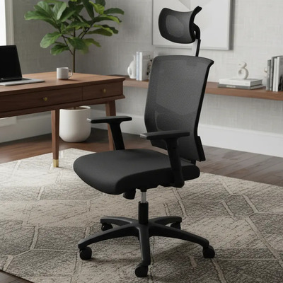 Silla de Escritorio Ergonómica Reclinable Giratoria Negro Harper CC Sillas ADS | Meses sin interés