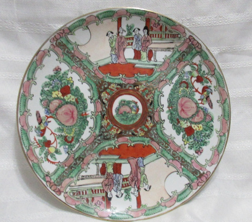 Plato Decorativo Porcelana Japonesa Familia Real Sello Rojo