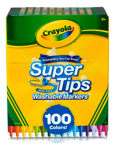 Plumones Lavables Crayola 100 Pz Super Tips Marcadores