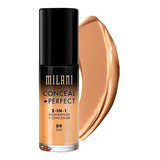 Base De Maquillaje Líquida Milani Conceal + Perfect 2-in-1 Tono 09 Tan