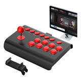 Fighting Joystick Para Pc Y Consolas Juego Retro Negro Rojo