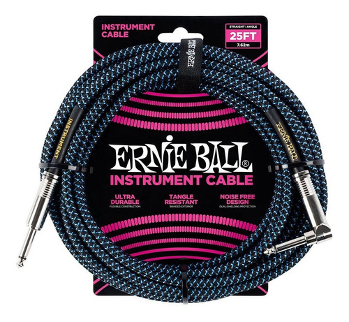 Ernie Ball - Cable Para Instrumentos, Azul Nen, Negro