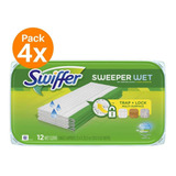Swiffer 12uds Trapero Paño Humedo Para Mopa Pack4