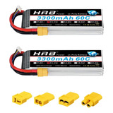 Bateria Lipo Hrb 3s 11.1v 3300mah 60c With Xt60 Pack X 2u. 