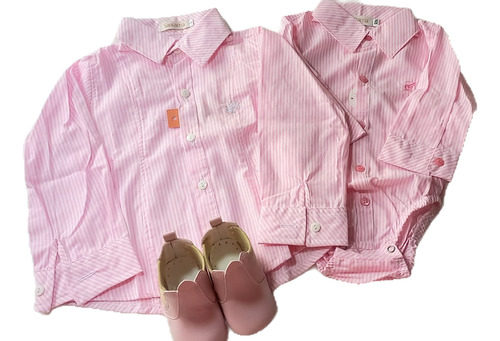 Camisa Infantil Pilcha Rosa Agro Gaúcha 