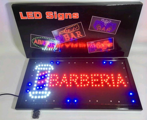 Cartel Led Barberia -abierto - Peluqueria - Cilindro Barbero