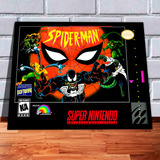 Quadro Decorativo A3 45x33 Spiderman Super Nintendo