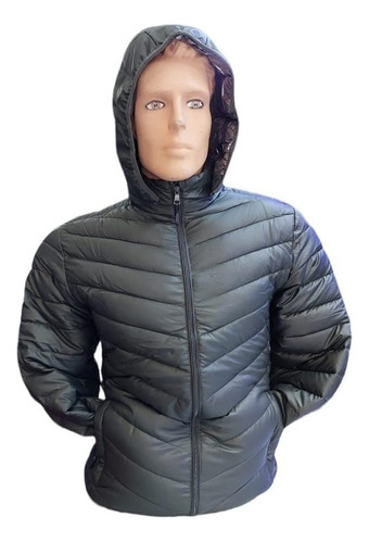 Chaqueta Parka Hombre Termica Con Gorro Manga Larga