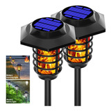 Lampara Solar 2 Modos Antorcha Led Estaca Bicolor Premium