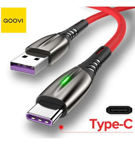 Cable Usb A - Usb C Qoovi Súper Carga 5 A  480 Mbps  2mts 