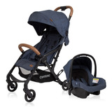 Cochecito De Paseo Carestino Travel System Cici Con Huevito Co015-az Azul Con Chasis Color Negro