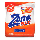 Jabón En Polvo Zorro Plus Lavado A Mano 800g