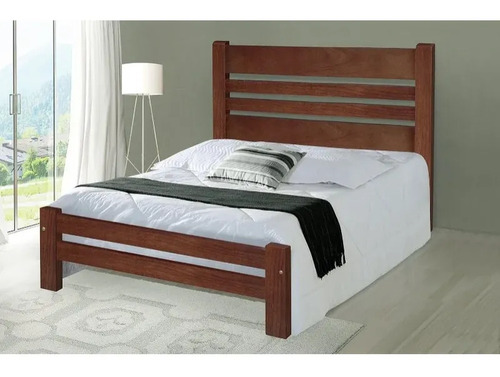 Cama King Size Prime Madeira Maciça Angelim/tauari Castanho