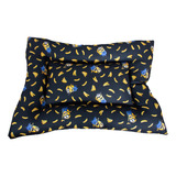 Cama Para Mascota Color Negro Mediana Estampado De Minions.