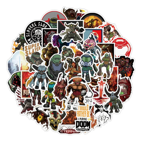 Doom - Set De 50 Stickers / Calcomanías / Pegatinas